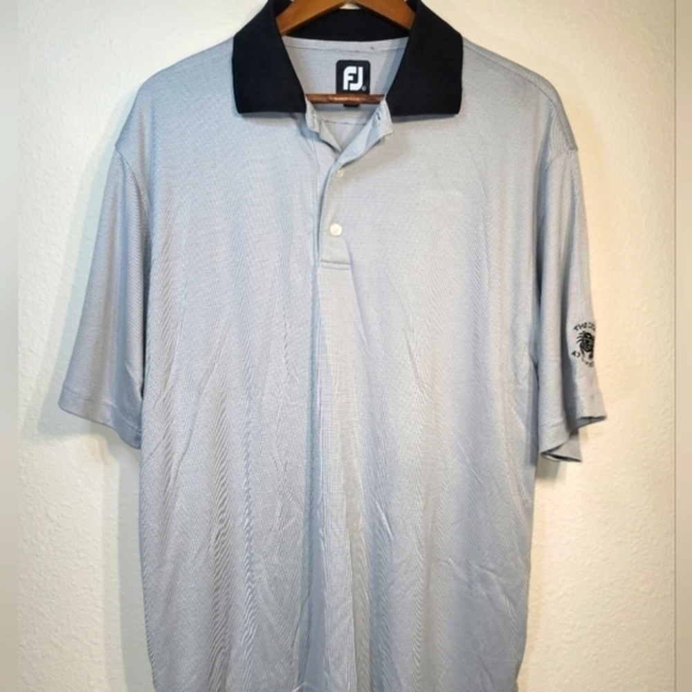 FootJoy Polo Mens XL Gray Golf Short Sleeve Embroidered The Cedars at Dungeness.